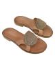 WOMAN LEATHER SLIPPERS: 53-W-2101 (CAMEL)