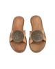 WOMAN LEATHER SLIPPERS: 53-W-2101 (CAMEL)