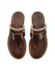 WOMAN LEATHER SLIPPERS: 53-W-2105 (BROWN)