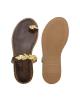 WOMAN LEATHER SLIPPERS: 53-W-221381 (BROWN)