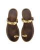 WOMAN LEATHER SLIPPERS: 53-W-221381 (BROWN)