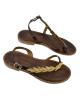 WOMAN LEATHER SLIPPERS: 53-W-221681 (BROWN)