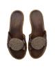 WOMAN LEATHER SLIPPERS: 53-W-2101 (BROWN)