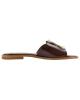 WOMAN LEATHER SLIPPERS: 55-W-04-652 (BROWN)