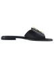 WOMAN LEATHER SLIPPERS: 55-W-04-652 (BLACK)