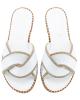 WOMAN LEATHER SLIPPERS: 55-W-04-415 (WHITE)