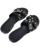 WOMAN LEATHER SLIPPERS: 56-W-10/21 (BLACK)