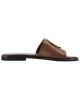 WOMAN LEATHER SLIPPERS: 56-W-20/21 (BROWN)