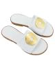 WOMAN LEATHER SLIPPERS: 56-W-20/21 (WHITE)
