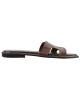 WOMAN LEATHER SLIPPERS: 56-W-18/34 (BROWN)