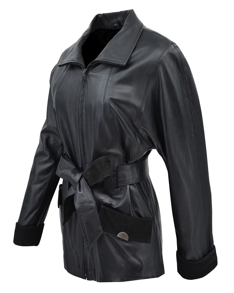 ΔΕΡΜΑΤΙΝΗ ΓΥΝΑΙΚΕΙΑ ΖΑΚΕΤΑ ΚΩΔΙΚΟΣ: 05-W-SUZI (BLACK) - Image 4