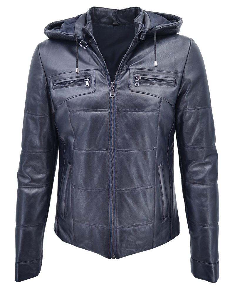 ΔΕΡΜΑΤΙΝΟ ΑΝΔΡΙΚΟ ΜΠΟΥΦΑΝ ΚΩΔΙΚΟΣ: 05-M-JACKET CAP (D.BLUE) - Image 3