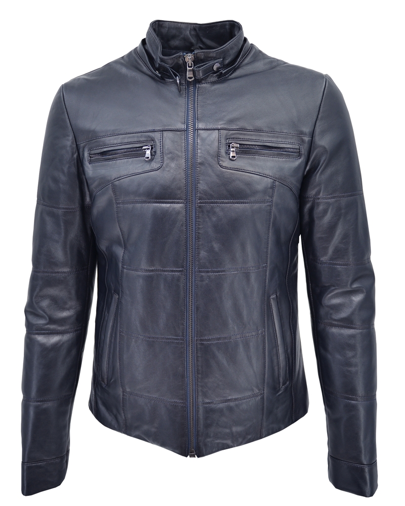 ΔΕΡΜΑΤΙΝΟ ΑΝΔΡΙΚΟ ΜΠΟΥΦΑΝ ΚΩΔΙΚΟΣ: 05-M-JACKET CAP (D.BLUE) - Image 7