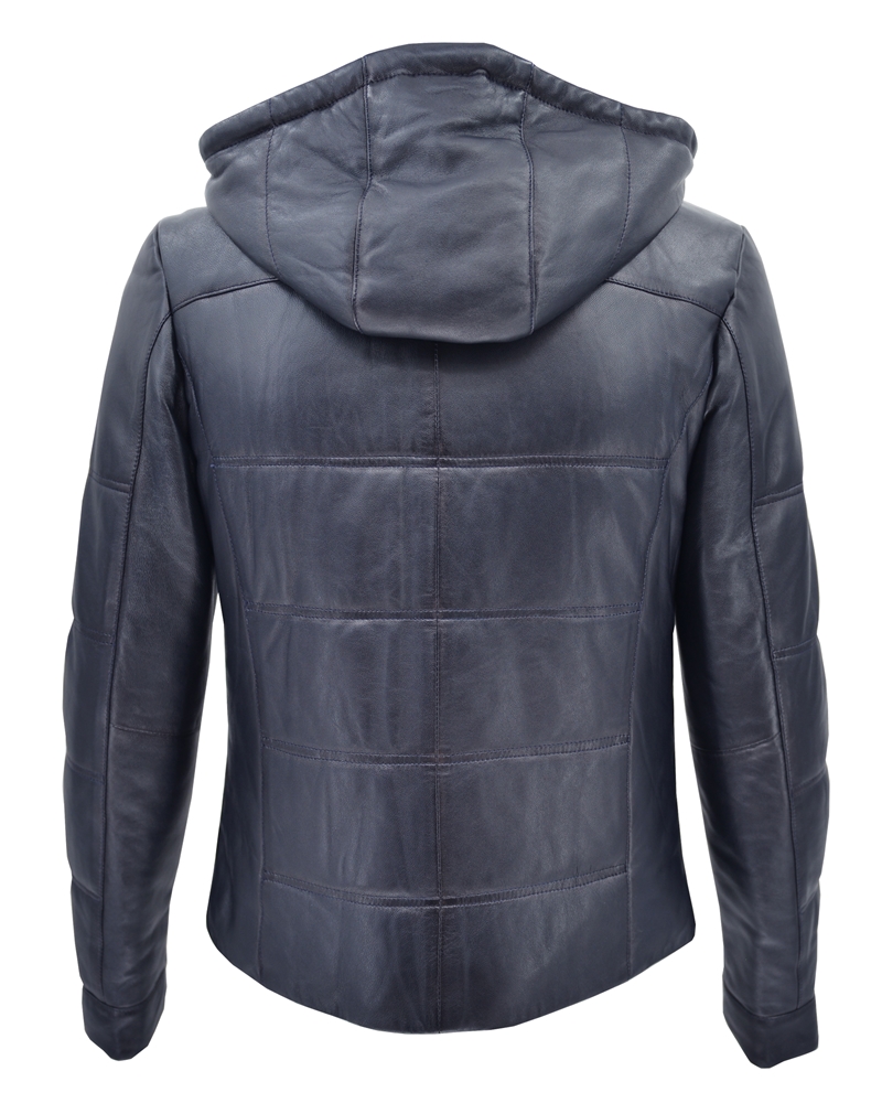 ΔΕΡΜΑΤΙΝΟ ΑΝΔΡΙΚΟ ΜΠΟΥΦΑΝ ΚΩΔΙΚΟΣ: 05-M-JACKET CAP (D.BLUE) - Image 6