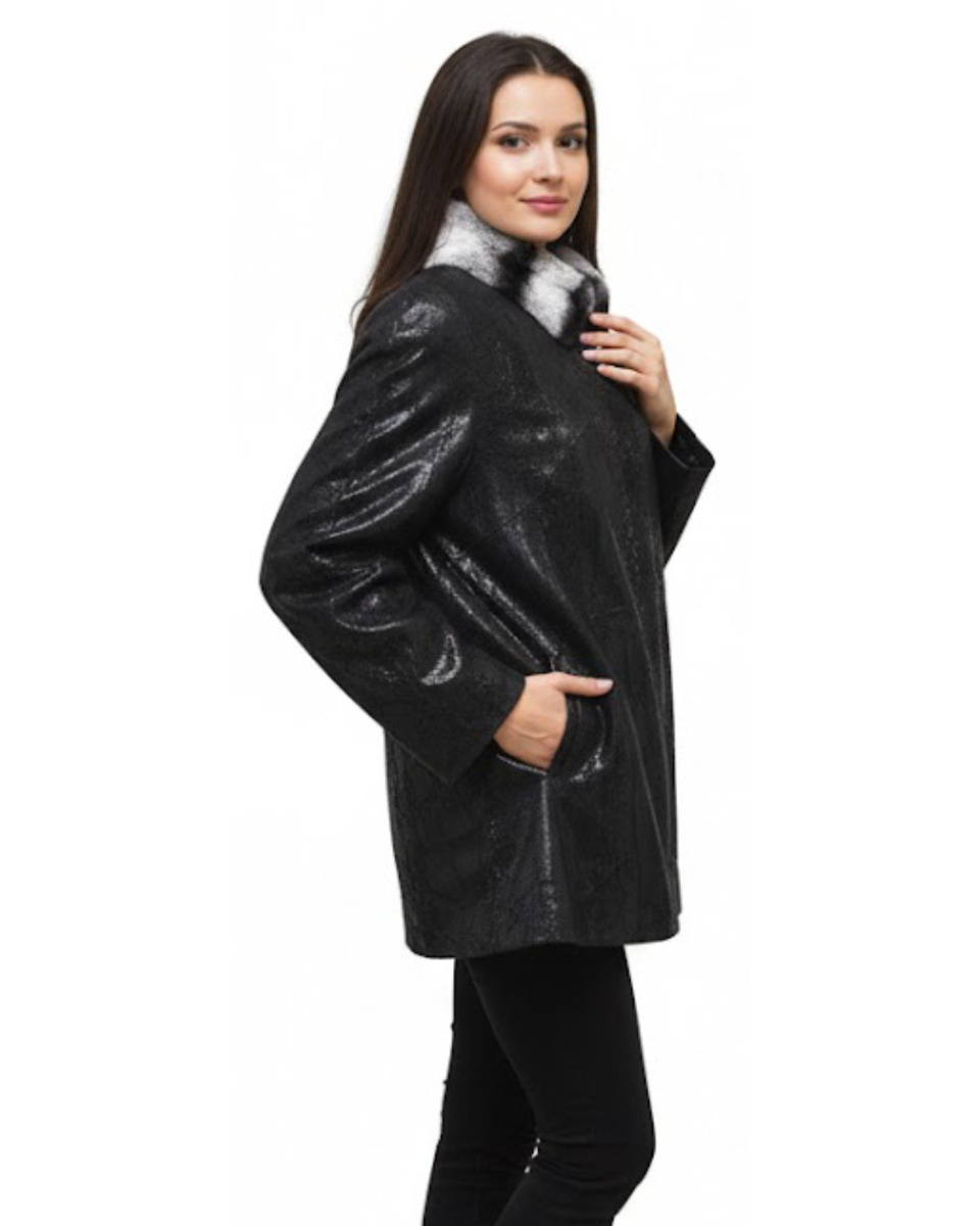ΔΕΡΜΑΤΙΝΗ ΓΥΝΑΙΚΕΙΑ ΖΑΚΕΤΑ ΚΩΔΙΚΟΣ: 07-W-5031 (BLACK) - Image 3