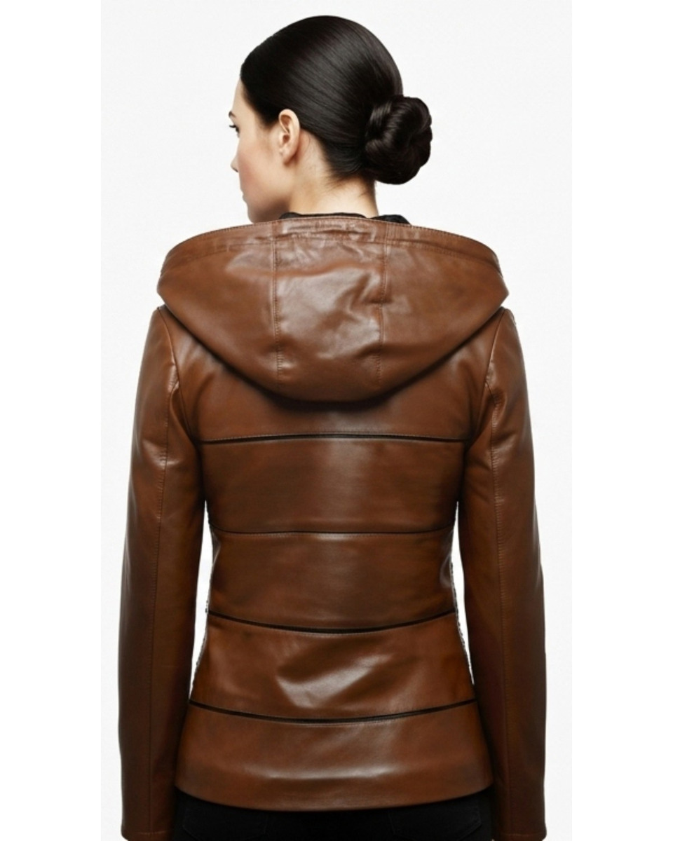 ΔΕΡΜΑΤΙΝΟ ΓΥΝΑΙΚΕΙΟ ΜΠΟΥΦΑΝ ΚΩΔΙΚΟΣ: 05-W-STRIP SHORT (BROWN) - Image 4