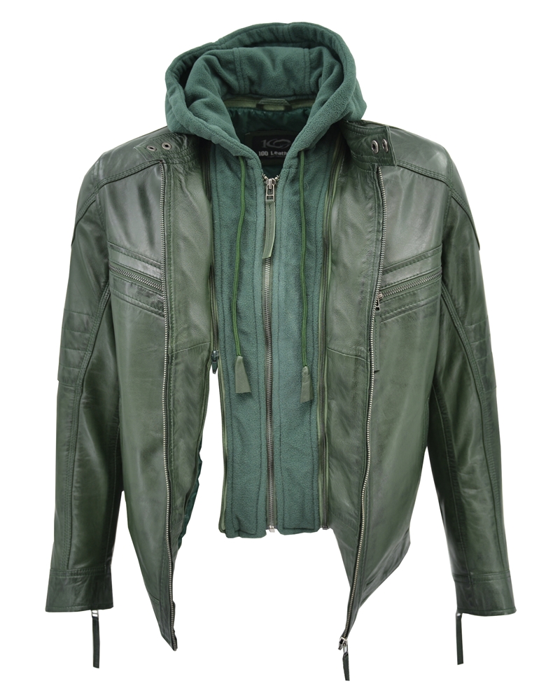 ΔΕΡΜΑΤΙΝΟ ΑΝΔΡΙΚΟ ΜΠΟΥΦΑΝ ΚΩΔΙΚΟΣ: 28-M-4950 (GREEN) - Image 3