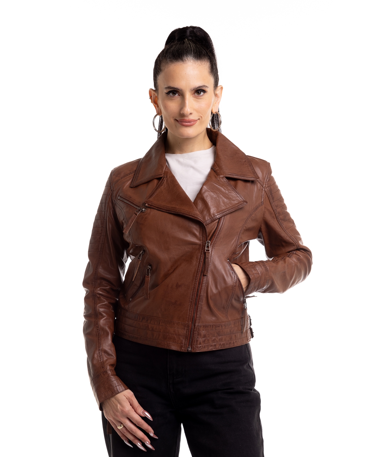 ΔΕΡΜΑΤΙΝΟ ΓΥΝΑΙΚΕΙΟ ΜΠΟΥΦΑΝ ΚΩΔΙΚΟΣ: 14-W-MARTINA (COGNAC)
