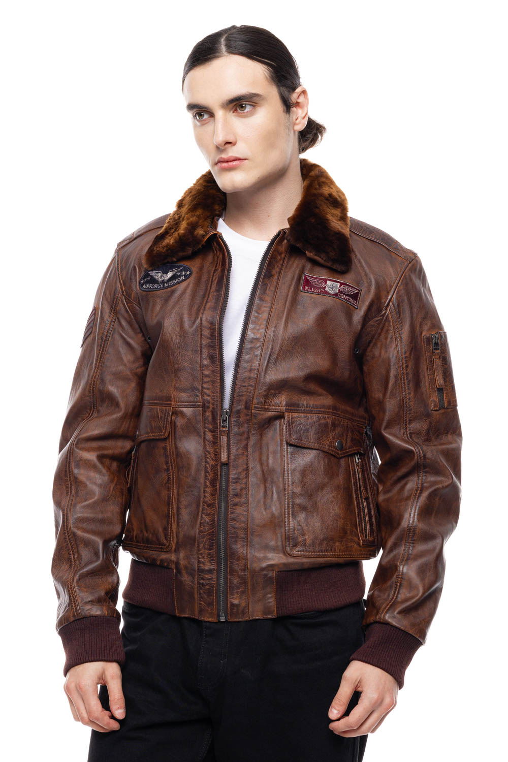 ΔΕΡΜΑΤΙΝΟ ΑΝΔΡΙΚΟ ΜΠΟΥΦΑΝ ΚΩΔΙΚΟΣ:37-M-TOPGUN (BROWN) - Image 5