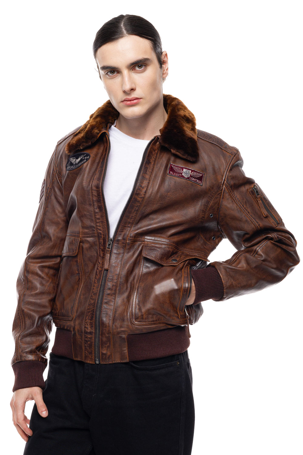 ΔΕΡΜΑΤΙΝΟ ΑΝΔΡΙΚΟ ΜΠΟΥΦΑΝ ΚΩΔΙΚΟΣ:37-M-TOPGUN (BROWN) - Image 3