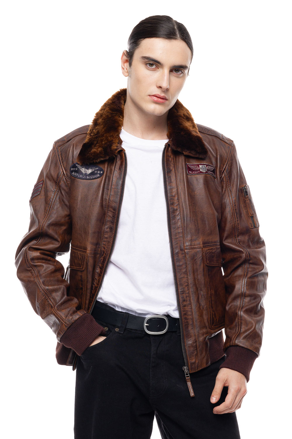 ΔΕΡΜΑΤΙΝΟ ΑΝΔΡΙΚΟ ΜΠΟΥΦΑΝ ΚΩΔΙΚΟΣ:37-M-TOPGUN (BROWN) - Image 7