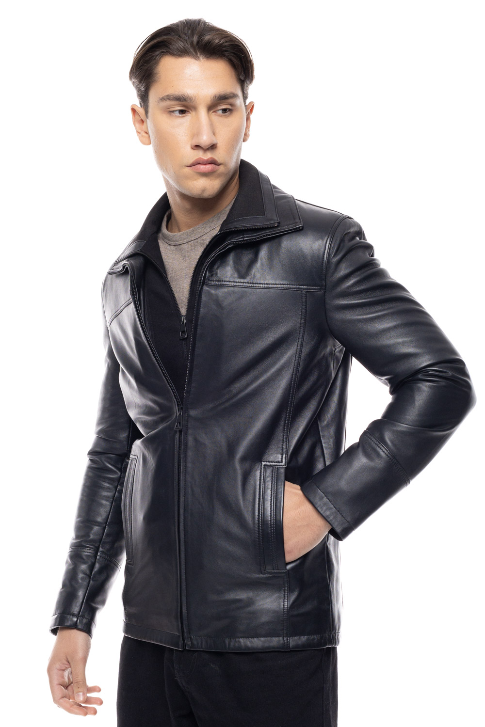 ΔΕΡΜΑΤΙΝΟ ΑΝΔΡΙΚΟ ΤΖΑΚΕΤ ΚΩΔΙΚΟΣ: 07-M-E-8328-EC (BLACK)