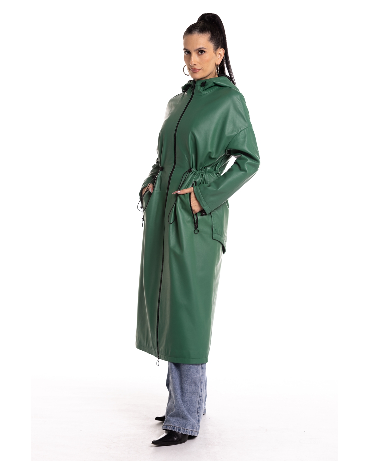 ΔΕΡΜΑΤΙΝΟ ΓΥΝΑΙΚΕΙΟ ΠΑΛΤΟ ΚΩΔΙΚΟΣ: 07-W-B-2188 (GREEN) - Image 4