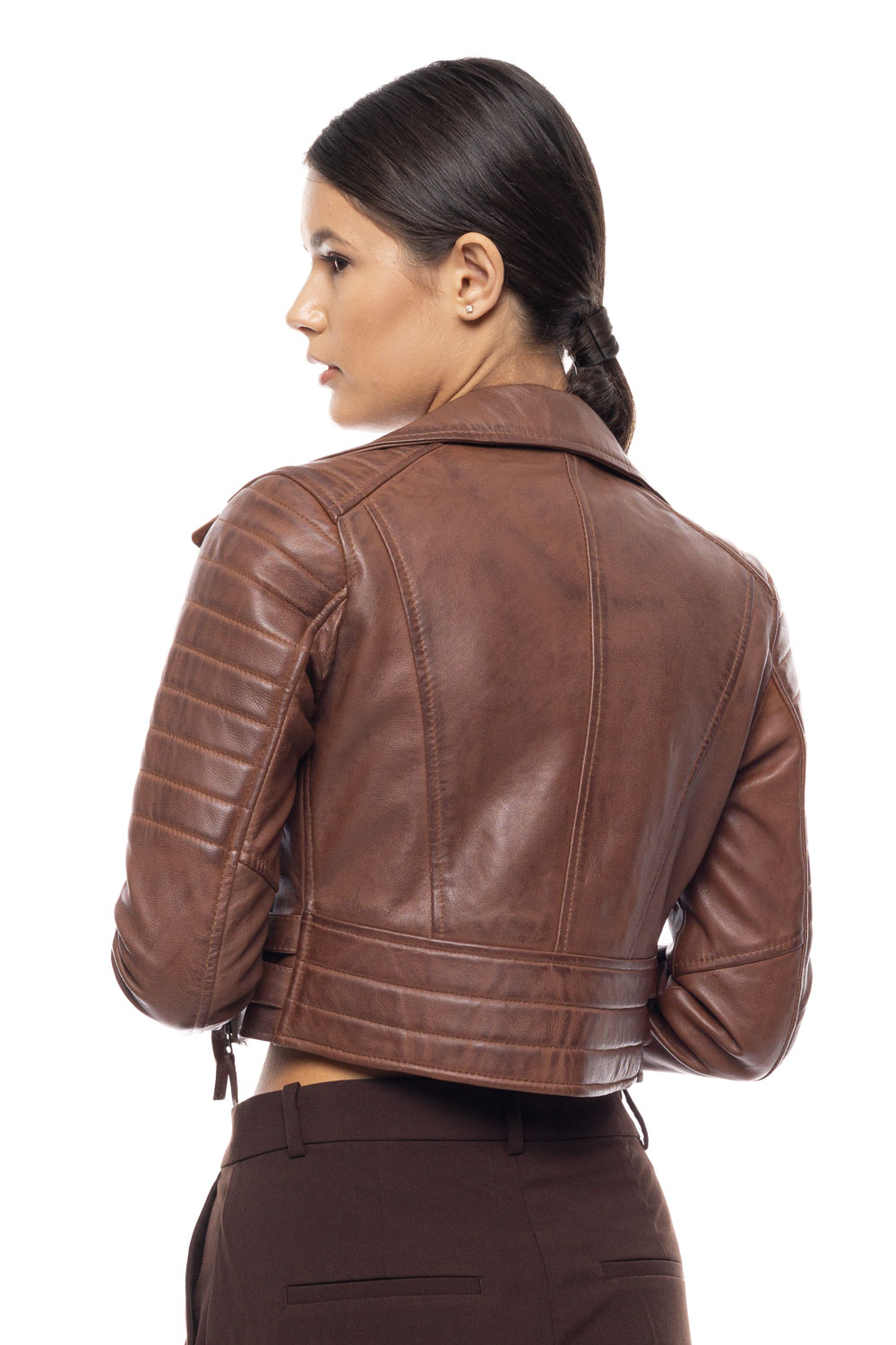 ΔΕΡΜΑΤΙΝΟ ΓΥΝΑΙΚΕΙΟ ΜΠΟΥΦΑΝ ΚΩΔΙΚΟΣ: 14-W-LOLA-SHORT (COGNAC) - Image 5