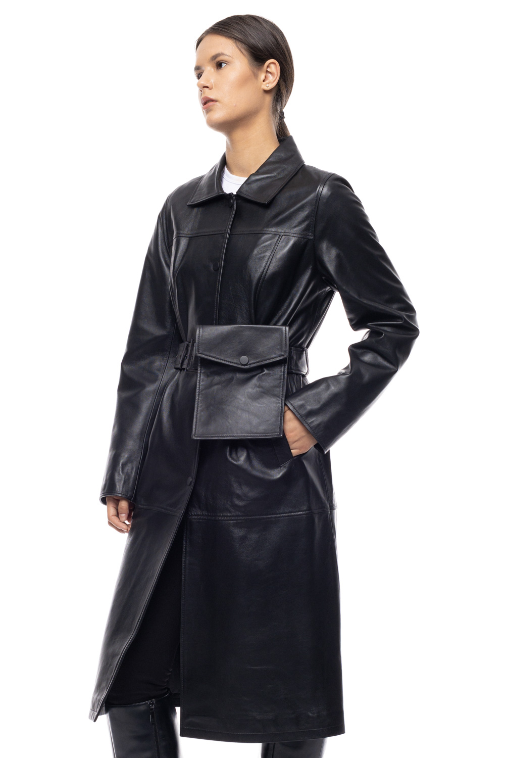 ΔΕΡΜΑΤΙΝΟ ΓΥΝΑΙΚΕΙΟ ΠΑΛΤΟ ΚΩΔΙΚΟΣ: 07-W-B-2204 (BLACK) - Image 4