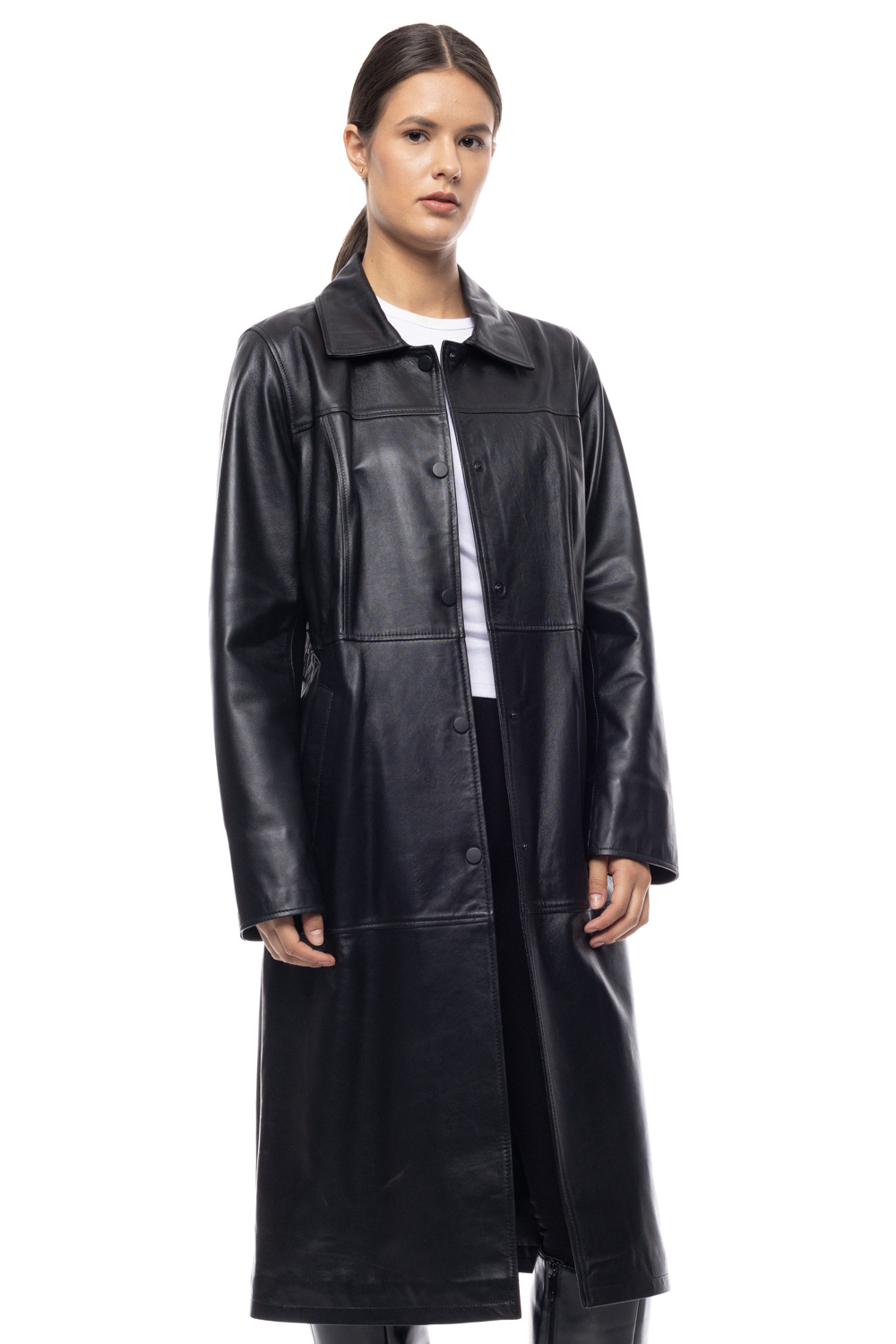ΔΕΡΜΑΤΙΝΟ ΓΥΝΑΙΚΕΙΟ ΠΑΛΤΟ ΚΩΔΙΚΟΣ: 07-W-B-2204 (BLACK) - Image 8