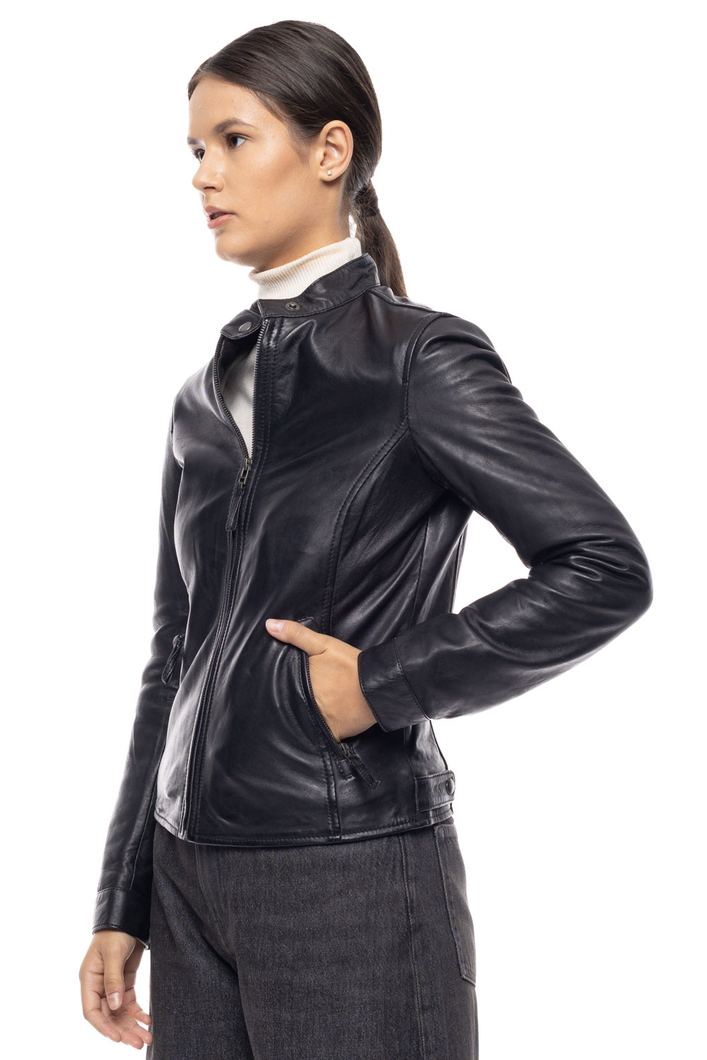 ΔΕΡΜΑΤΙΝΟ ΓΥΝΑΙΚΕΙΟ ΜΠΟΥΦΑΝ ΚΩΔΙΚΟΣ: 37-W-AMARA (BLACK) - Image 3