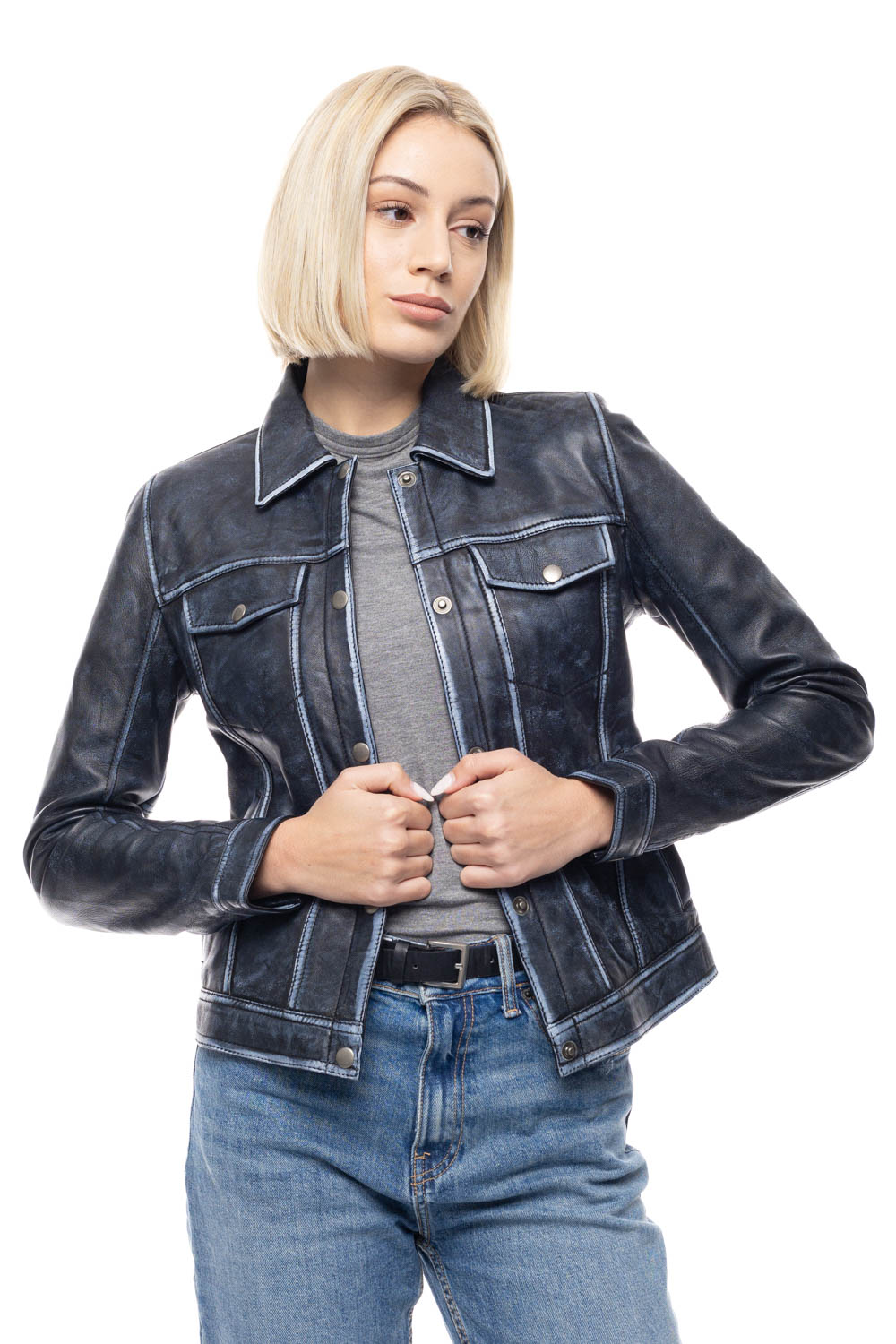 ΔΕΡΜΑΤΙΝΟ ΓΥΝΑΙΚΕΙΟ ΜΠΟΥΦΑΝ ΚΩΔΙΚΟΣ: 14-W-ADRIANA (BLACK) - Image 5