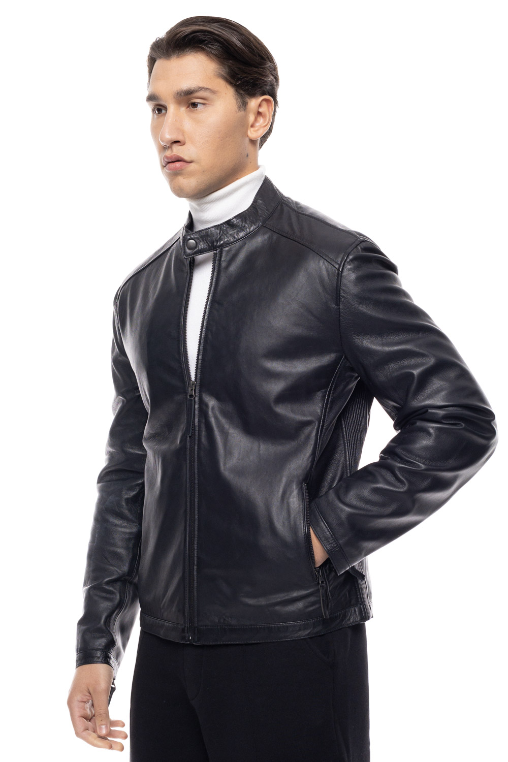 ΔΕΡΜΑΤΙΝΟ ΑΝΔΡΙΚΟ ΜΠΟΥΦΑΝ ΚΩΔΙΚΟΣ: 49-M-9299 (BLACK) - Image 4