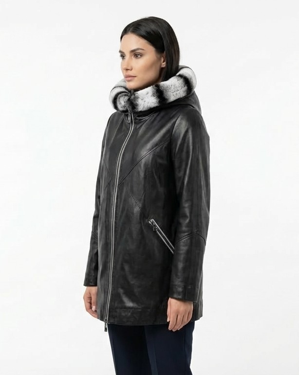 ΔΕΡΜΑΤΙΝΗ ΓΥΝΑΙΚΕΙΑ ΖΑΚΕΤΑ ΚΩΔΙΚΟΣ: 52S-W-MIR3 (BLACK) - Image 3