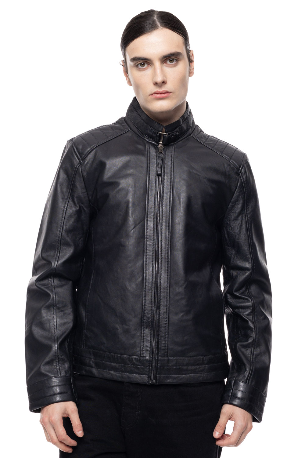 ΔΕΡΜΑΤΙΝΟ ΑΝΔΡΙΚΟ ΜΠΟΥΦΑΝ ΚΩΔΙΚΟΣ: 49-M-ZH-1 (BLACK)