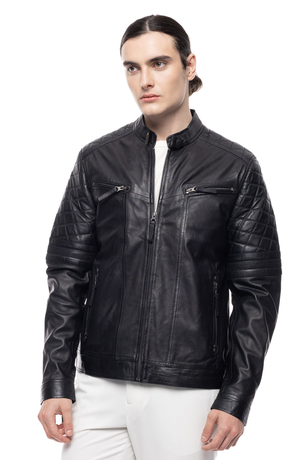 ΔΕΡΜΑΤΙΝΟ ΑΝΔΡΙΚΟ ΜΠΟΥΦΑΝ ΚΩΔΙΚΟΣ: 49-M-0123 (BLACK) - Image 6