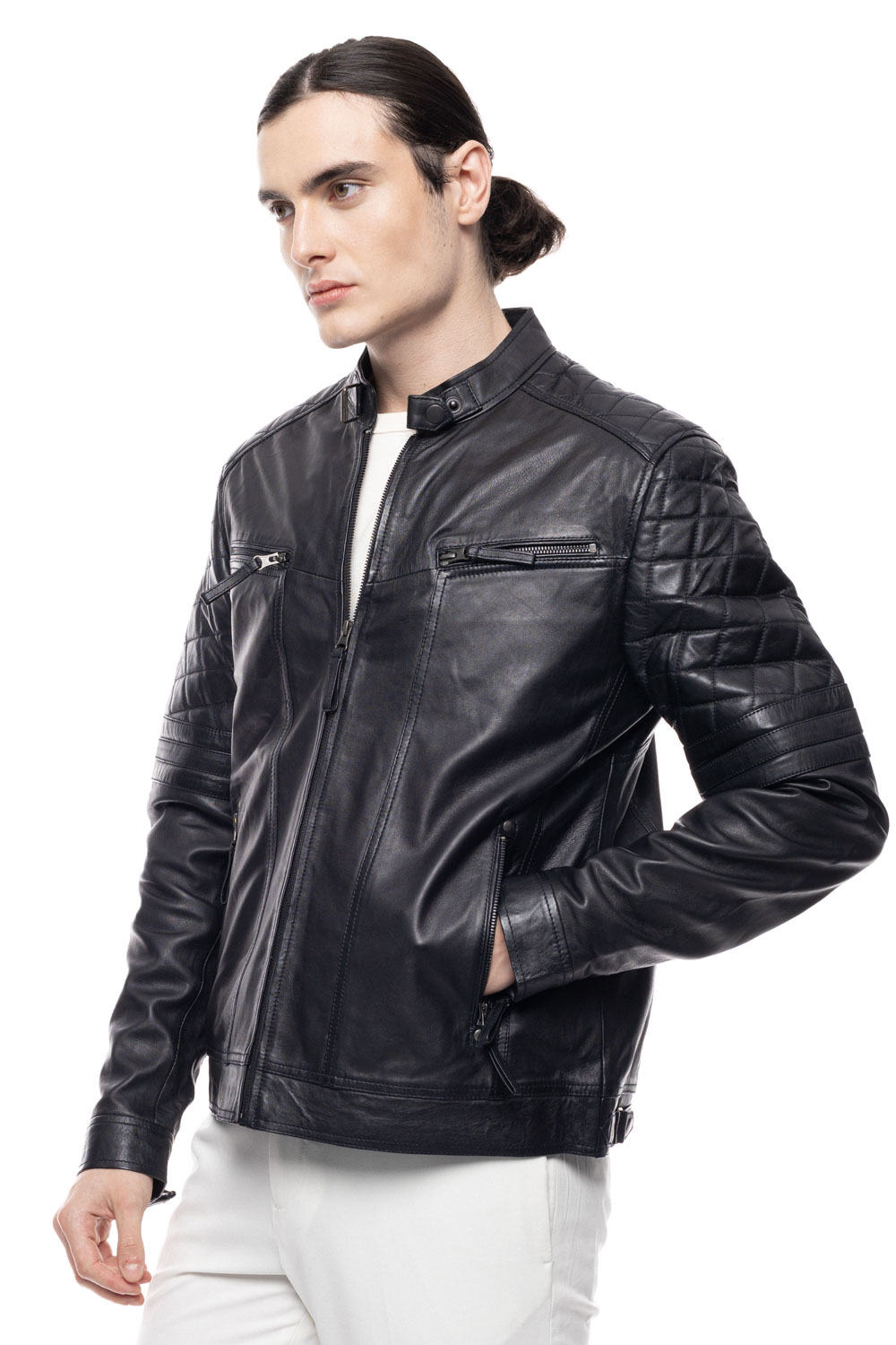 ΔΕΡΜΑΤΙΝΟ ΑΝΔΡΙΚΟ ΜΠΟΥΦΑΝ ΚΩΔΙΚΟΣ: 49-M-0123 (BLACK) - Image 4