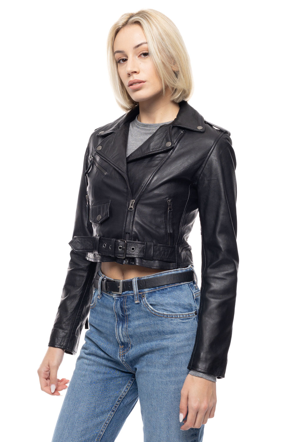 ΔΕΡΜΑΤΙΝΟ ΓΥΝΑΙΚΕΙΟ ΜΠΟΥΦΑΝ ΚΩΔΙΚΟΣ: 49-W-TANIA-SHORT (BLACK) - Image 5
