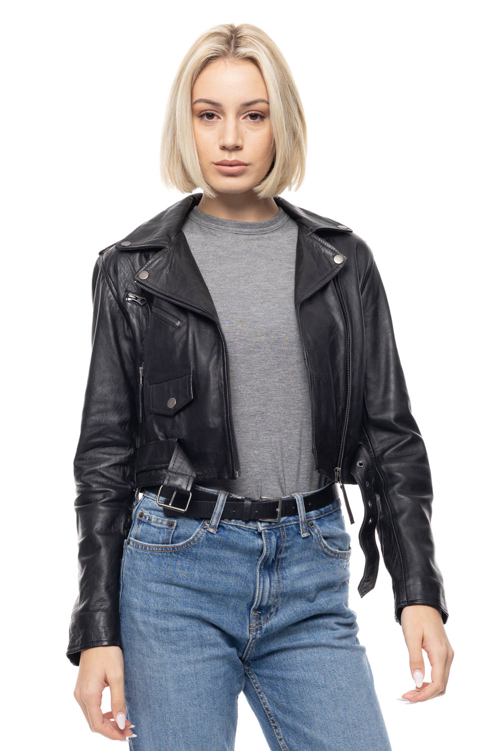 ΔΕΡΜΑΤΙΝΟ ΓΥΝΑΙΚΕΙΟ ΜΠΟΥΦΑΝ ΚΩΔΙΚΟΣ: 49-W-TANIA-SHORT (BLACK) - Image 7
