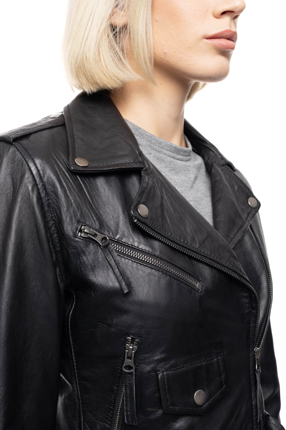 ΔΕΡΜΑΤΙΝΟ ΓΥΝΑΙΚΕΙΟ ΜΠΟΥΦΑΝ ΚΩΔΙΚΟΣ: 49-W-TANIA-SHORT (BLACK) - Image 9
