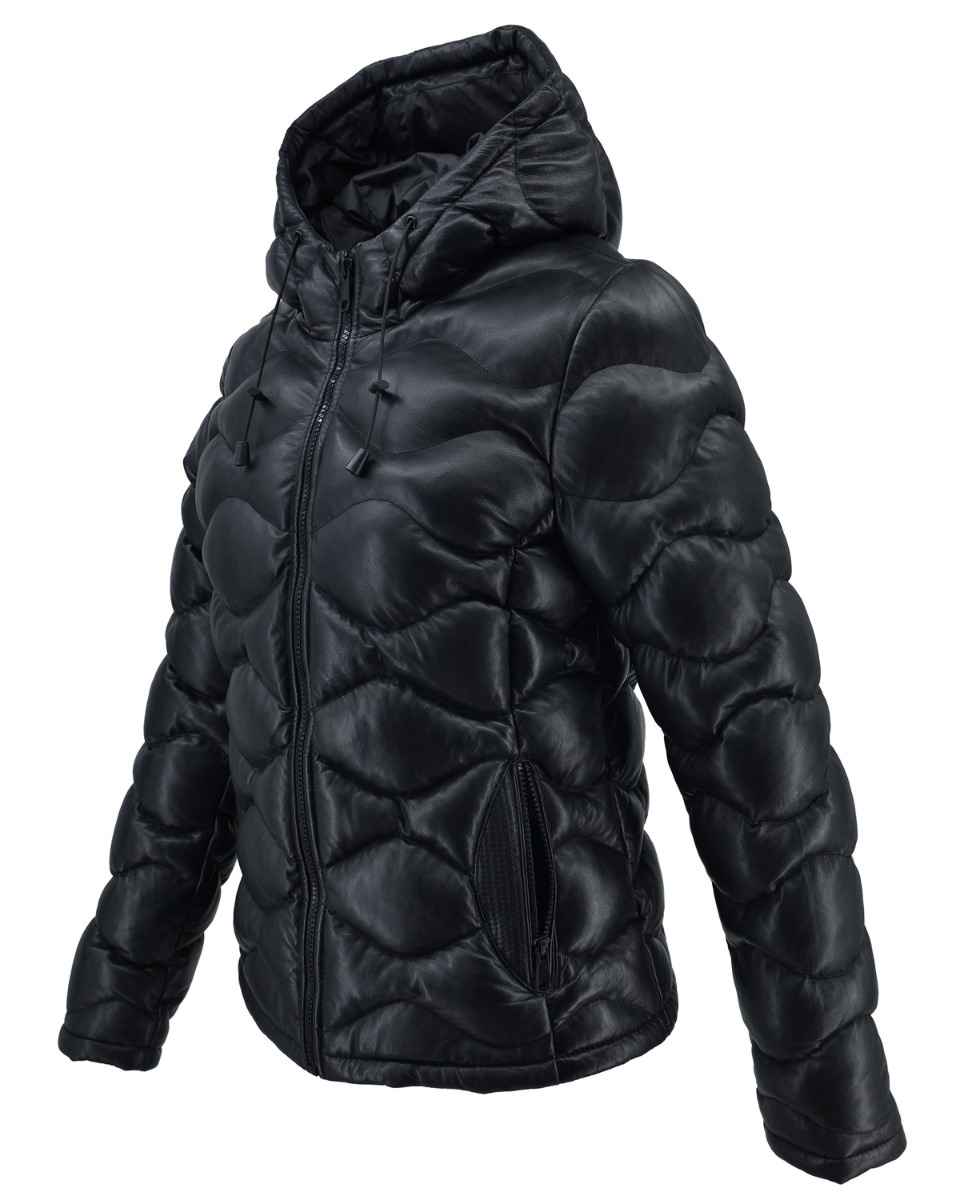 ΔΕΡΜΑΤΙΝΟ ΓΥΝΑΙΚΕΙΟ PUFFER ΜΠΟΥΦΑΝ ΚΩΔΙΚΟΣ: 61-W-1123 (BLACK) - Image 8
