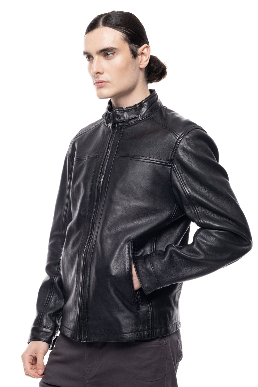 ΔΕΡΜΑΤΙΝΟ ΑΝΔΡΙΚΟ ΜΠΟΥΦΑΝ ΚΩΔΙΚΟΣ: 61-M-1118 (BLACK) - Image 3