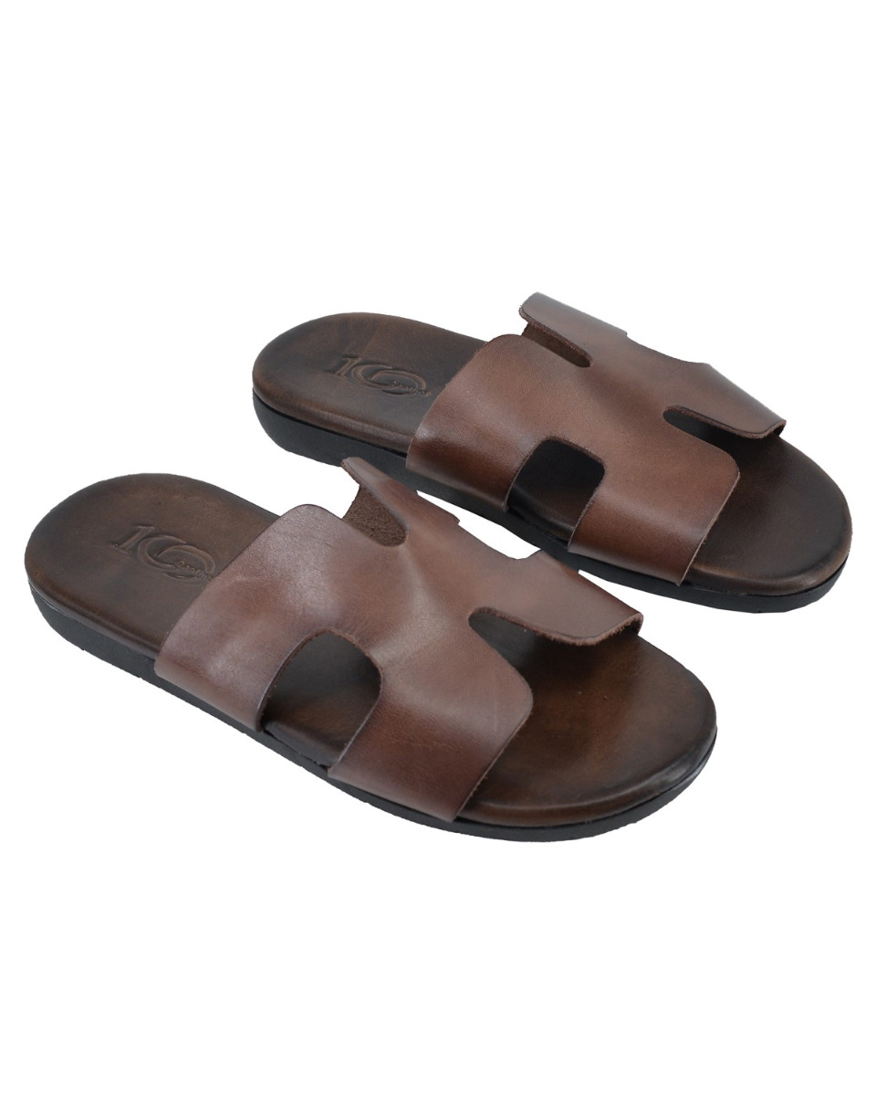 ΔΕΡΜΑΤΙΝΕΣ ΑΝΔΡΙΚΕΣ ΠΑΝΤΟΦΛΕΣ: 56-M-HERMES (BROWN)