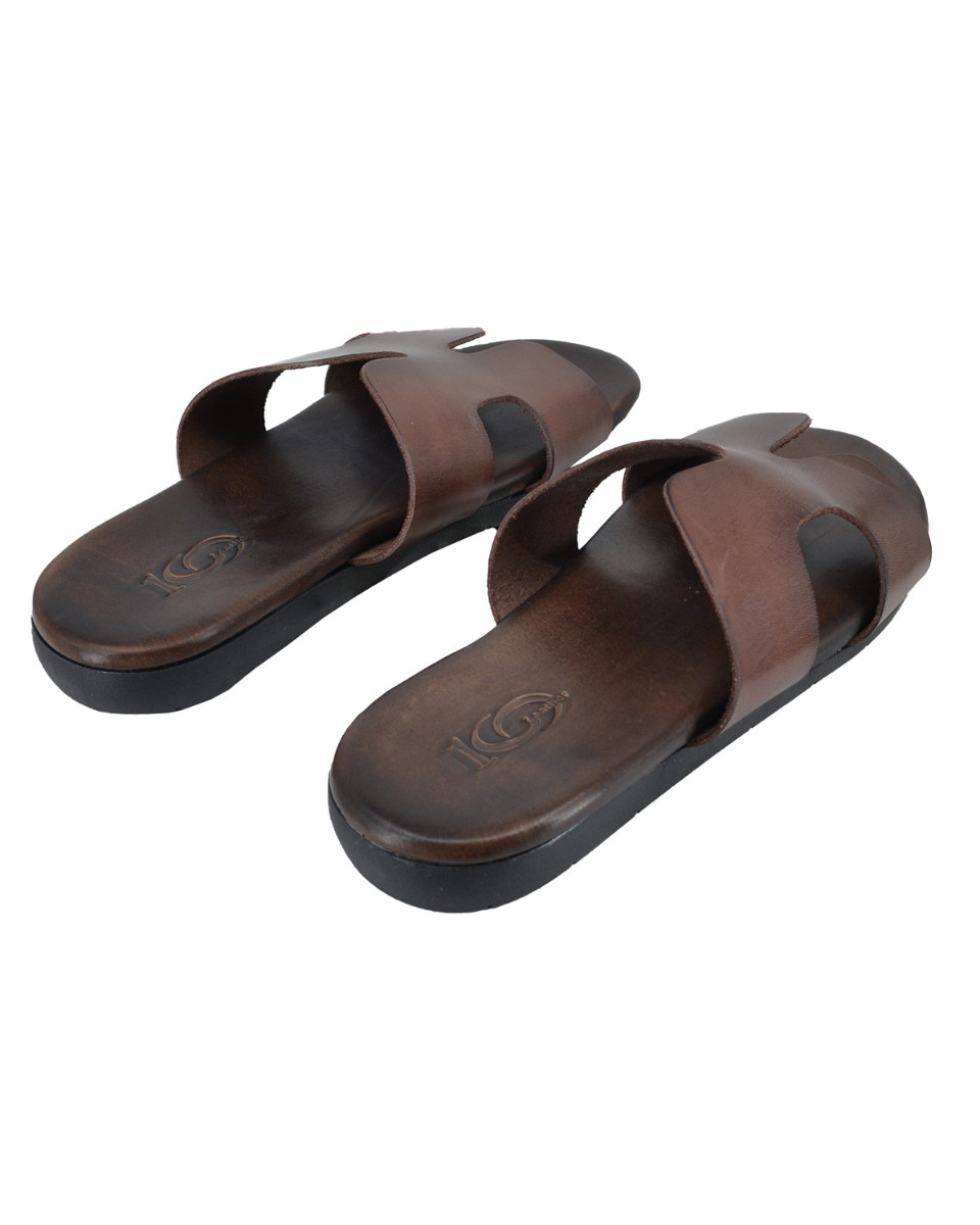 ΔΕΡΜΑΤΙΝΕΣ ΑΝΔΡΙΚΕΣ ΠΑΝΤΟΦΛΕΣ: 56-M-HERMES (BROWN) - Image 5