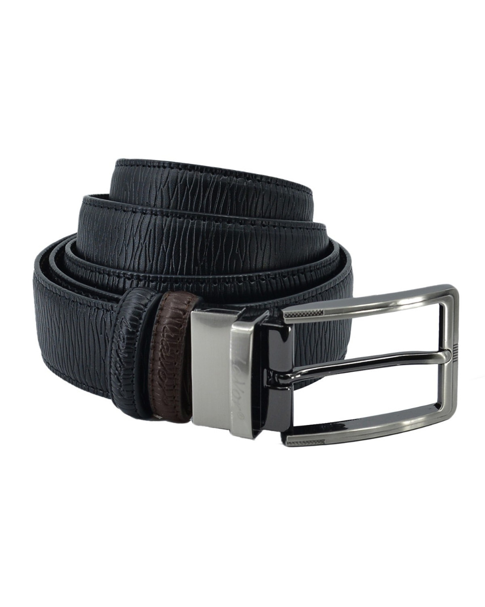 ΔΕΡΜΑΤΙΝΗ ΖΩΝΗ ΔΙΠΛΗΣ ΟΨΗΣ ΚΩΔΙΚΟΣ: 29-BELT-1-147 (BLACK-D.BROWN) - Image 4