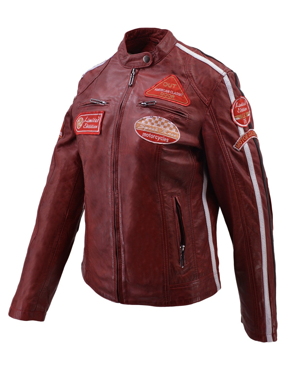 ΔΕΡΜΑΤΙΝΟ ΓΥΝΑΙΚΕΙΟ BIKER ΜΠΟΥΦΑΝ ΚΩΔΙΚΟΣ: 37-W-06 (RED) - Image 7