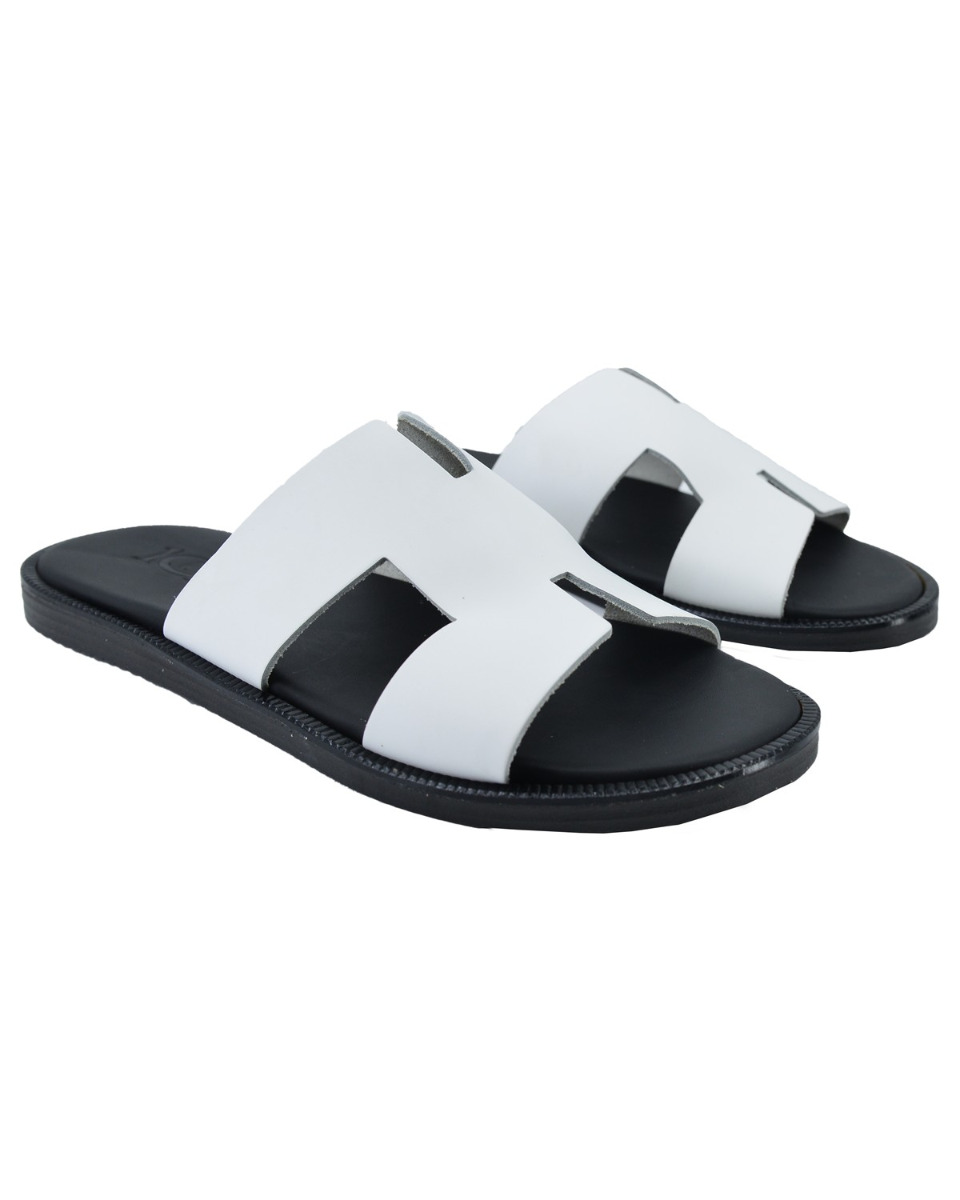 ΔΕΡΜΑΤΙΝΕΣ ΑΝΔΡΙΚΕΣ ΠΑΝΤΟΦΛΕΣ: 56-M-HERMES (WHITE)