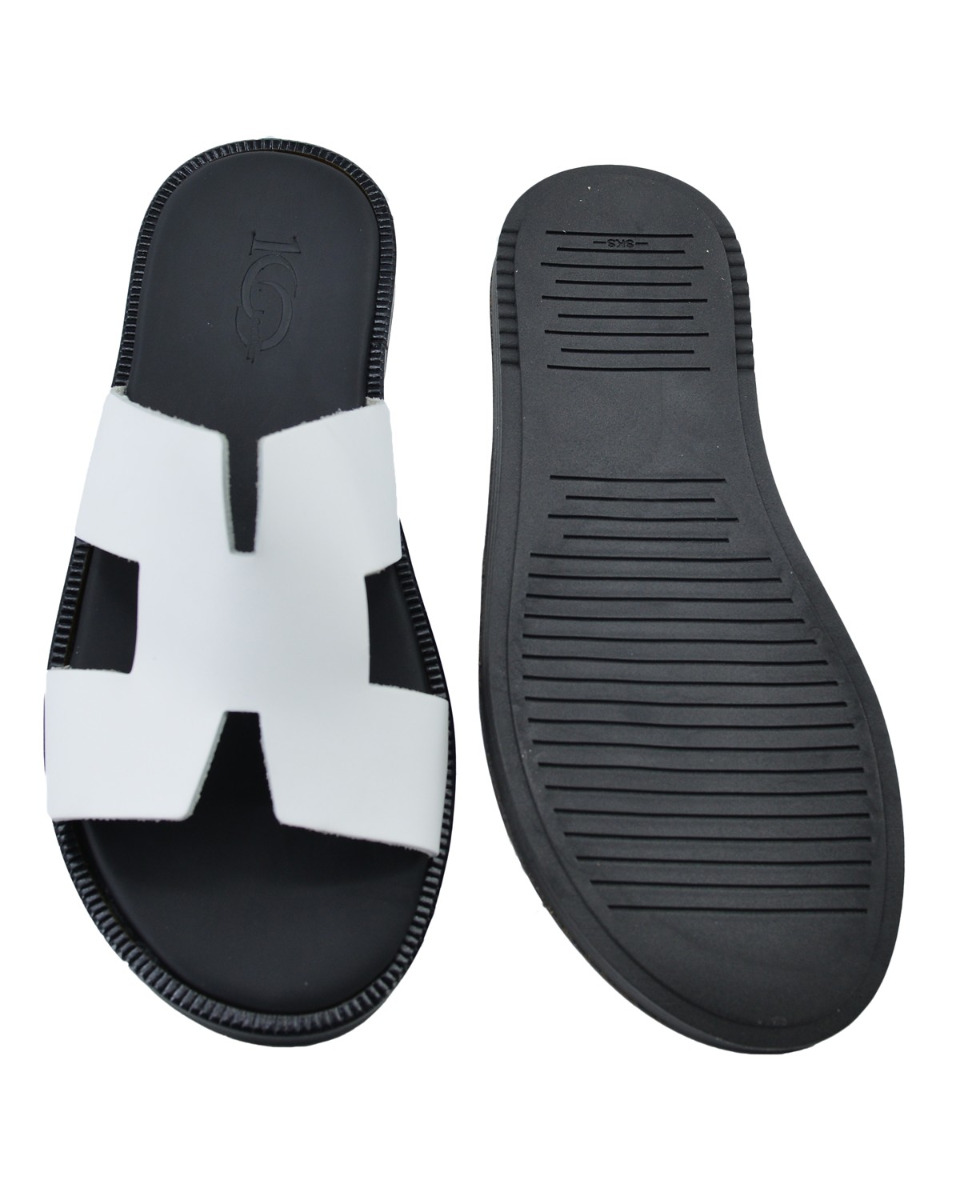 ΔΕΡΜΑΤΙΝΕΣ ΑΝΔΡΙΚΕΣ ΠΑΝΤΟΦΛΕΣ: 56-M-HERMES (WHITE) - Image 6