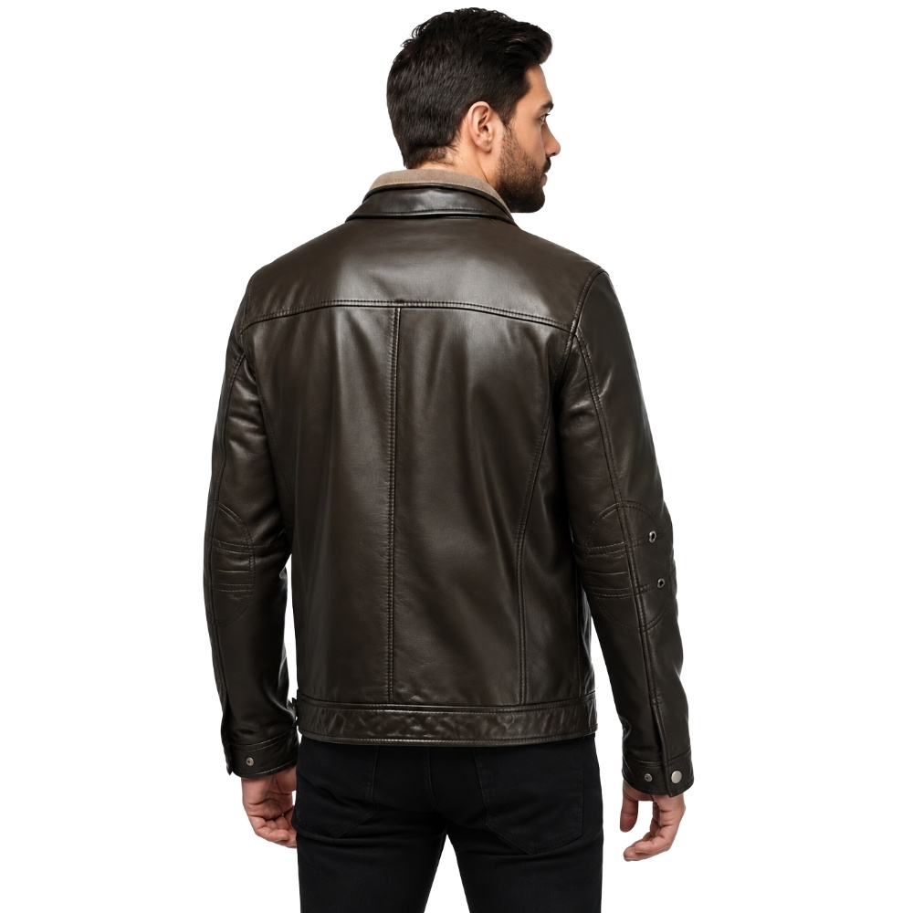 ΔΕΡΜΑΤΙΝΟ ΑΝΔΡΙΚΟ ΜΠΟΥΦΑΝ ΚΩΔΙΚΟΣ: 08-M-BRAD-NEW (BROWN) - Image 2
