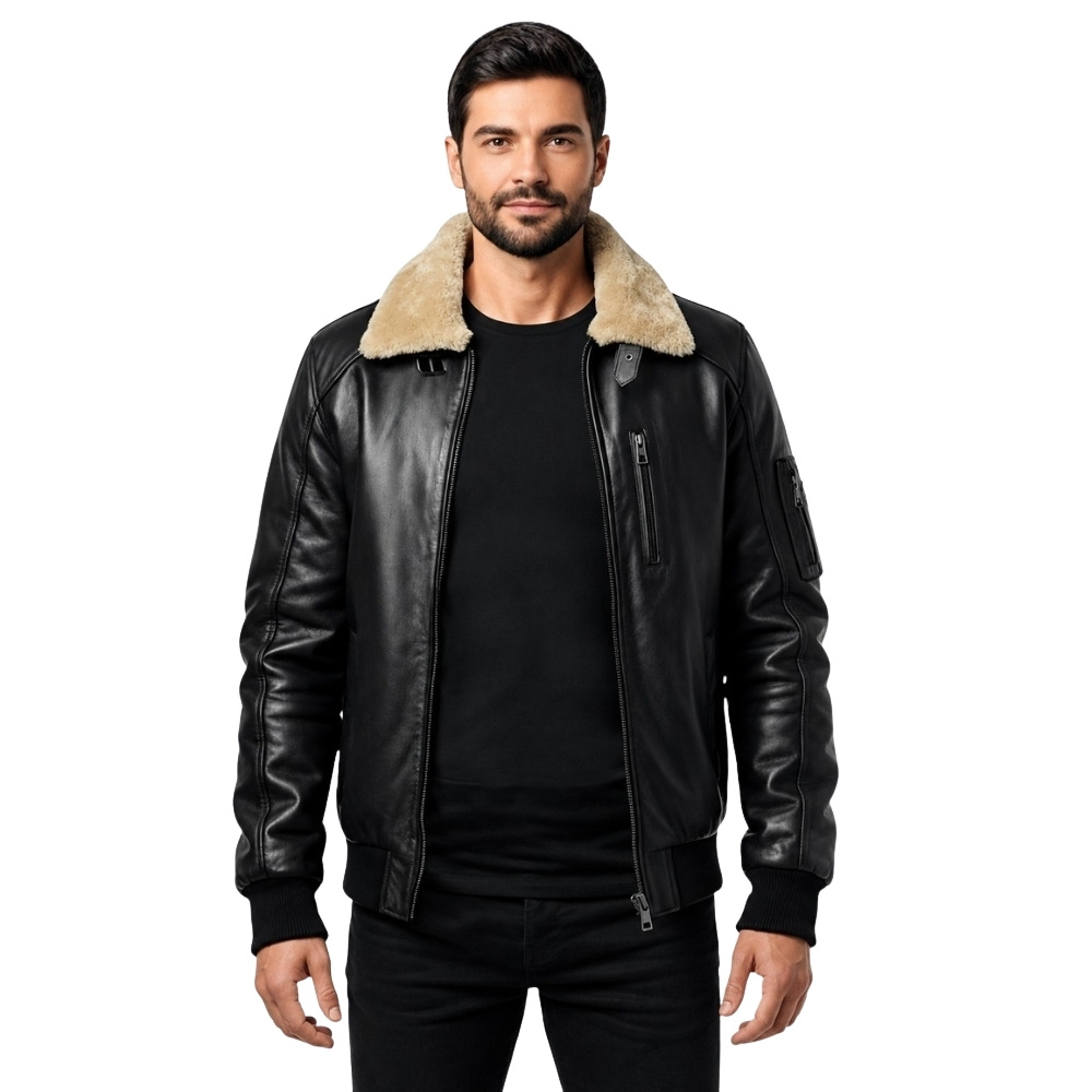 ΔΕΡΜΑΤΙΝΟ ΑΝΔΡΙΚΟ ΜΠΟΥΦΑΝ ΚΩΔΙΚΟΣ: 37-M-A2-PILOT (BLACK)